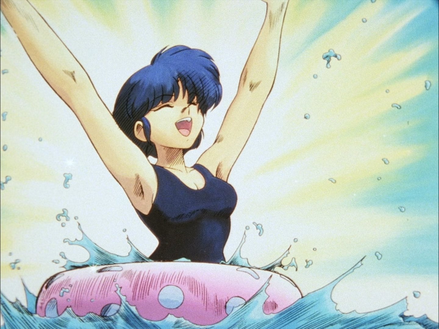 Akane aprende a nadar